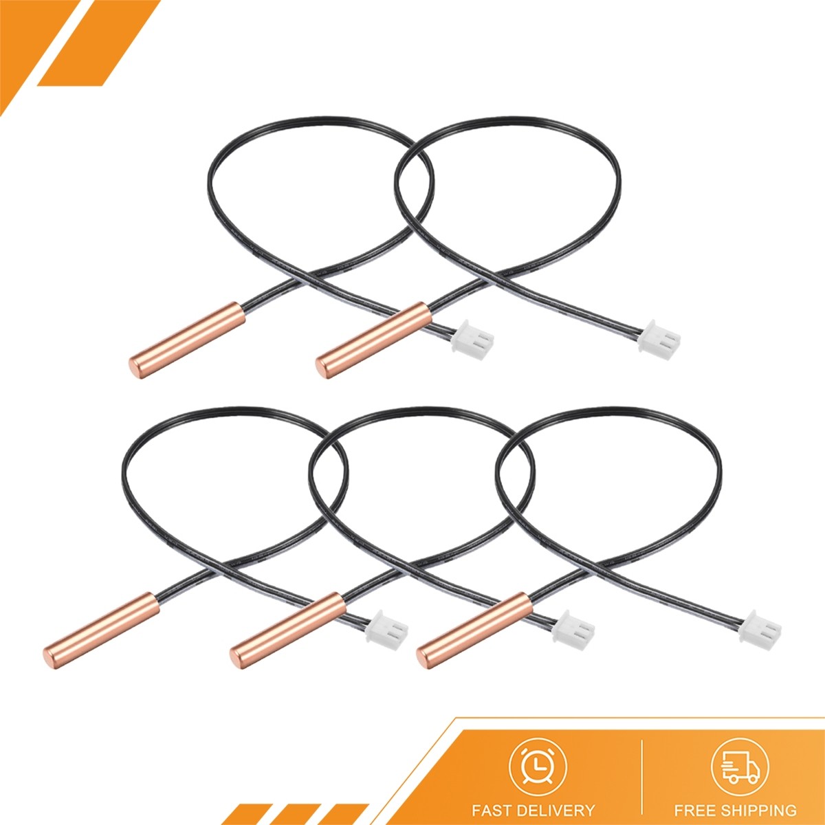 5 Pcs 10K NTC Thermistor Probe 15.7" Sensitive Temperature Sensor Kits