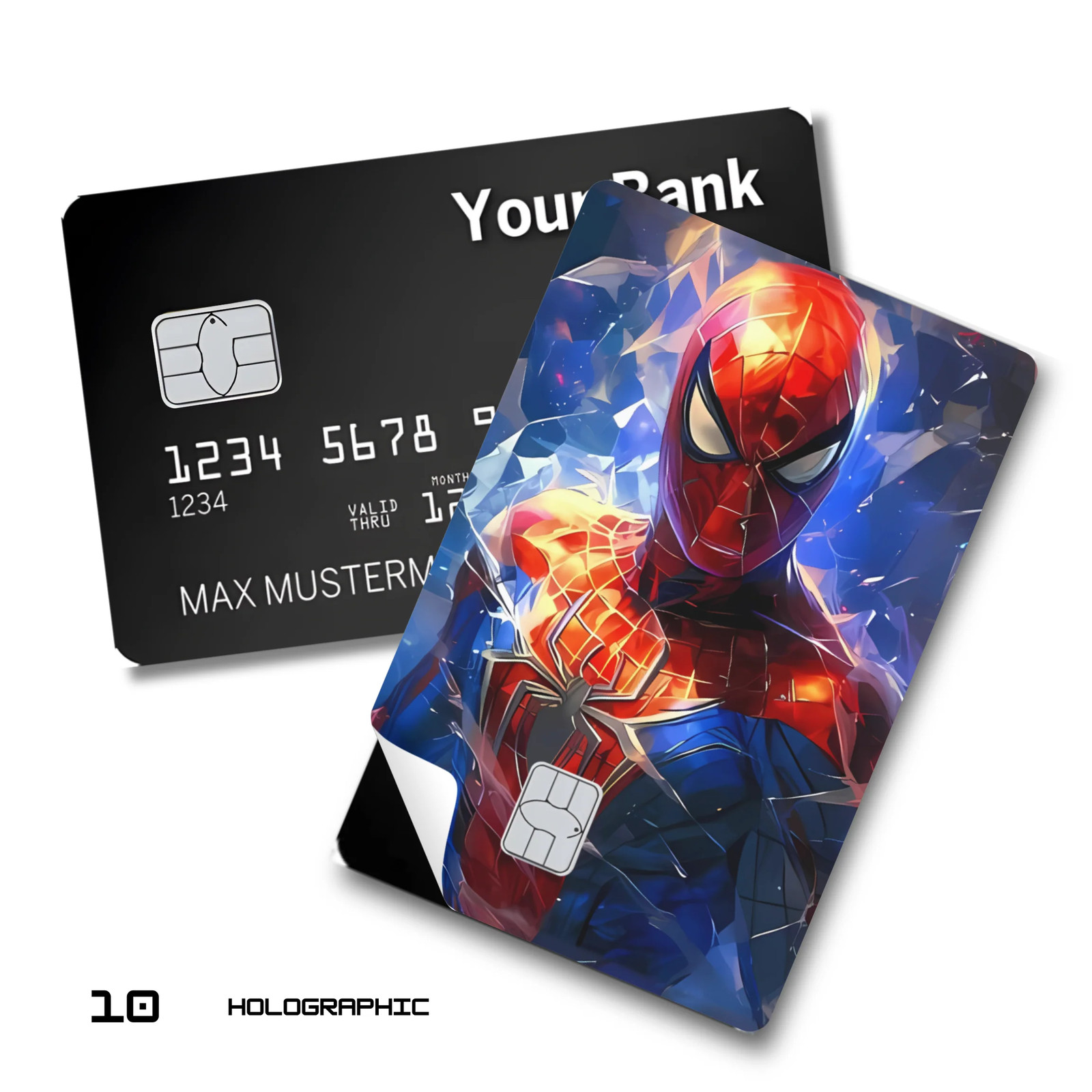 Credit Card Skin Sticker - Marvel - Geometric Spider-Man Dynamic Blue Red - Holo