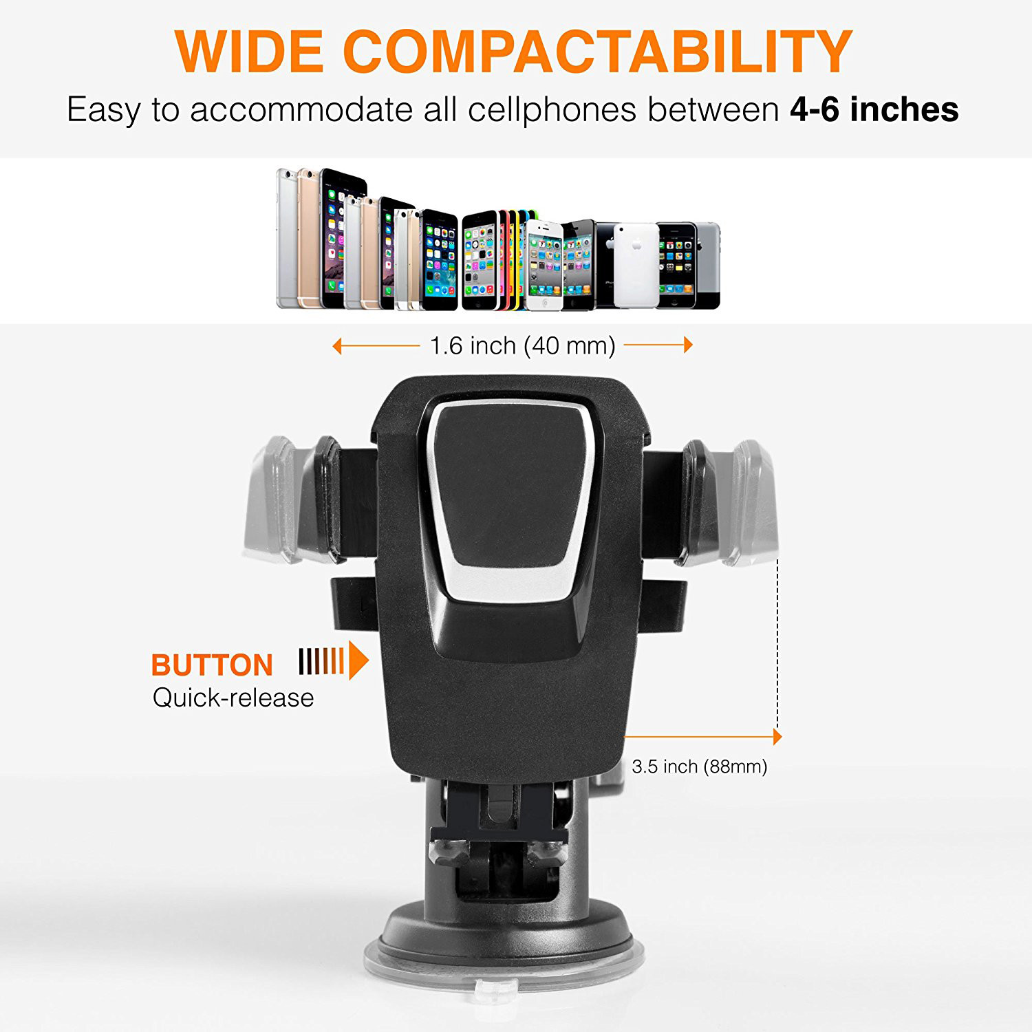 Universal 360º Car Holder Windshield Dashboard Mount Suction Cup For Cell Phone