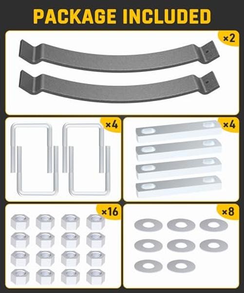 Helper Spring Kit, 500 LBS Load Capacity Leaf Spring Helper Kit for Pickup