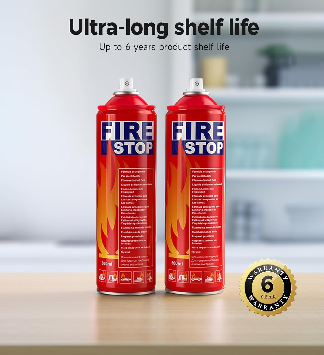 2 Pack Fire Extinguisher Home Kitchen Car Grill w Mounting Bracket Portable
