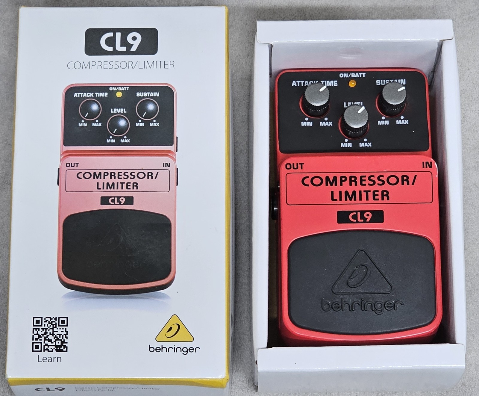 Behringer Compressor Limiter CL9 Red Guitar Pedal Compressor Limiter