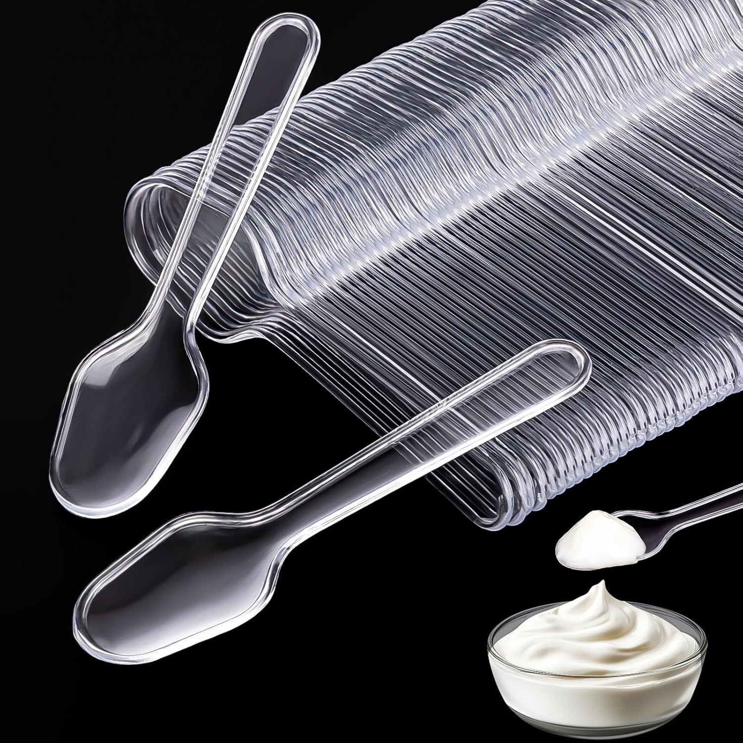 Tasting Spoons Disposable Mini，Small Sple Spoon Tasting Dert Spoons