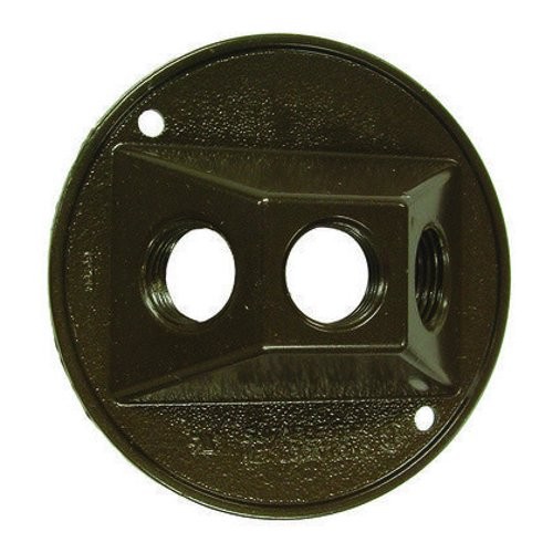 1PC Hubbell-Raco 1204388 Weatherproof Cover, Round, (3) 1/2" Outlet, 4.125"