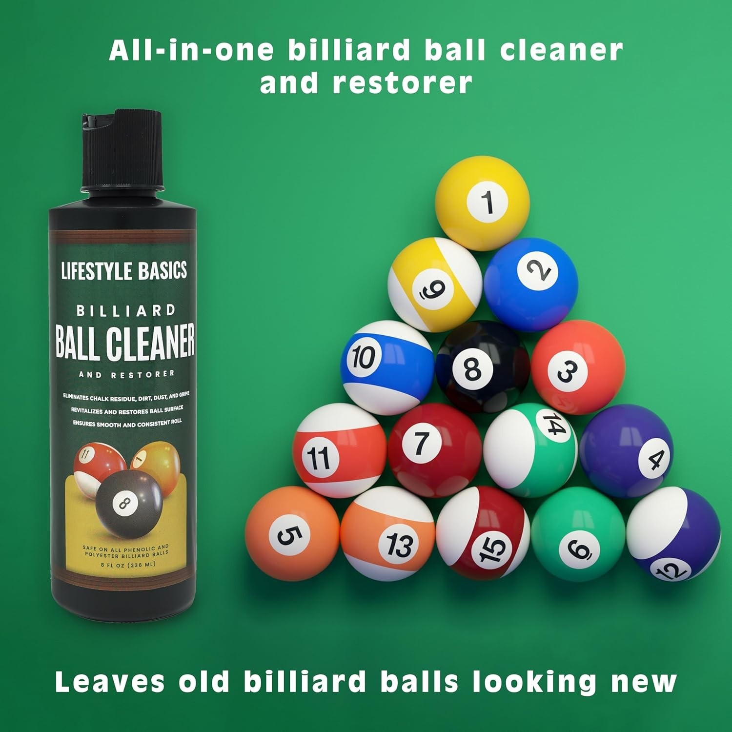 Billiard Ball Cleaner & Restorer - Extends Lifespan & Maintains Performance