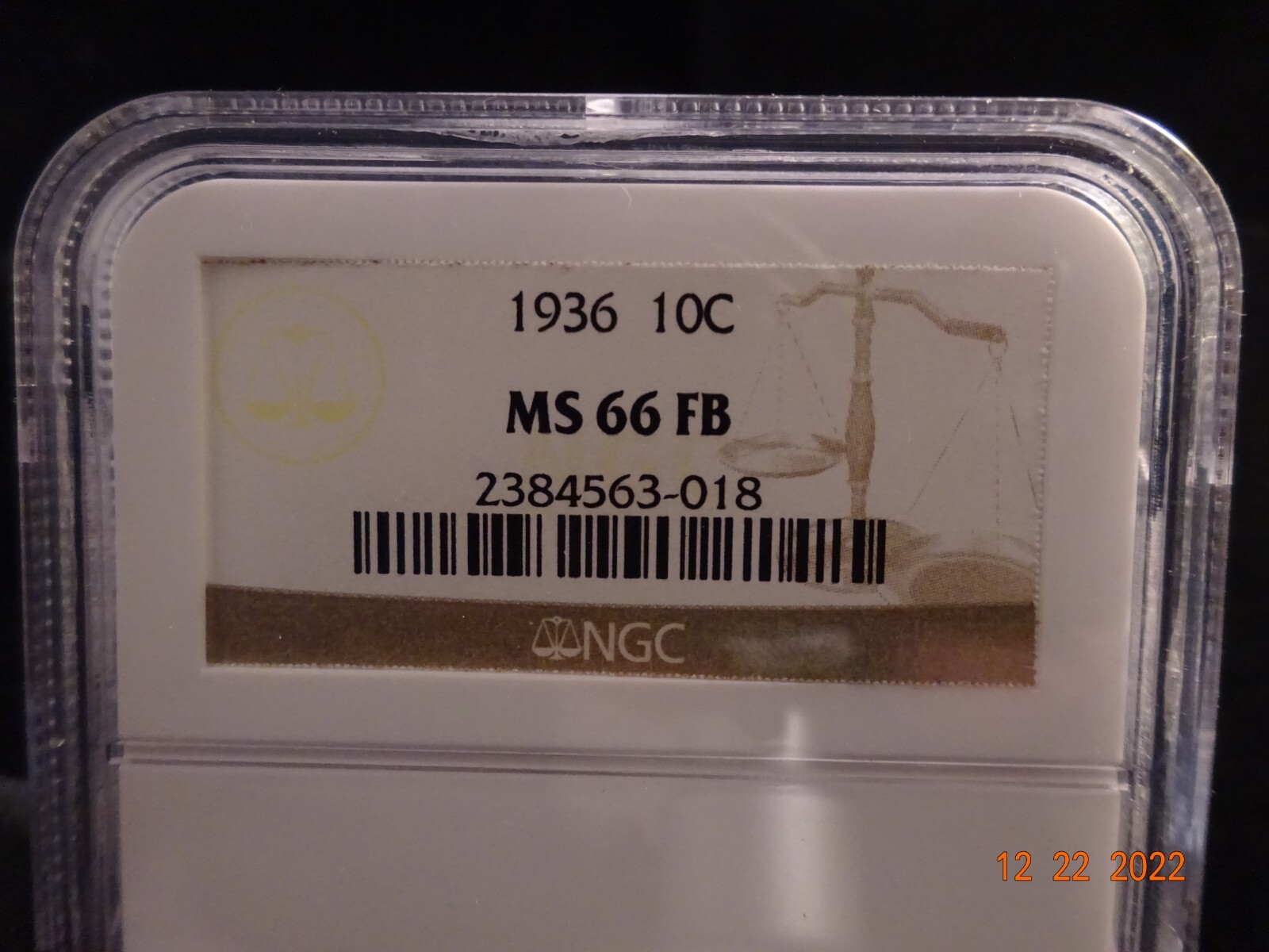 1936 Mercury Dime NGC MS66 FB