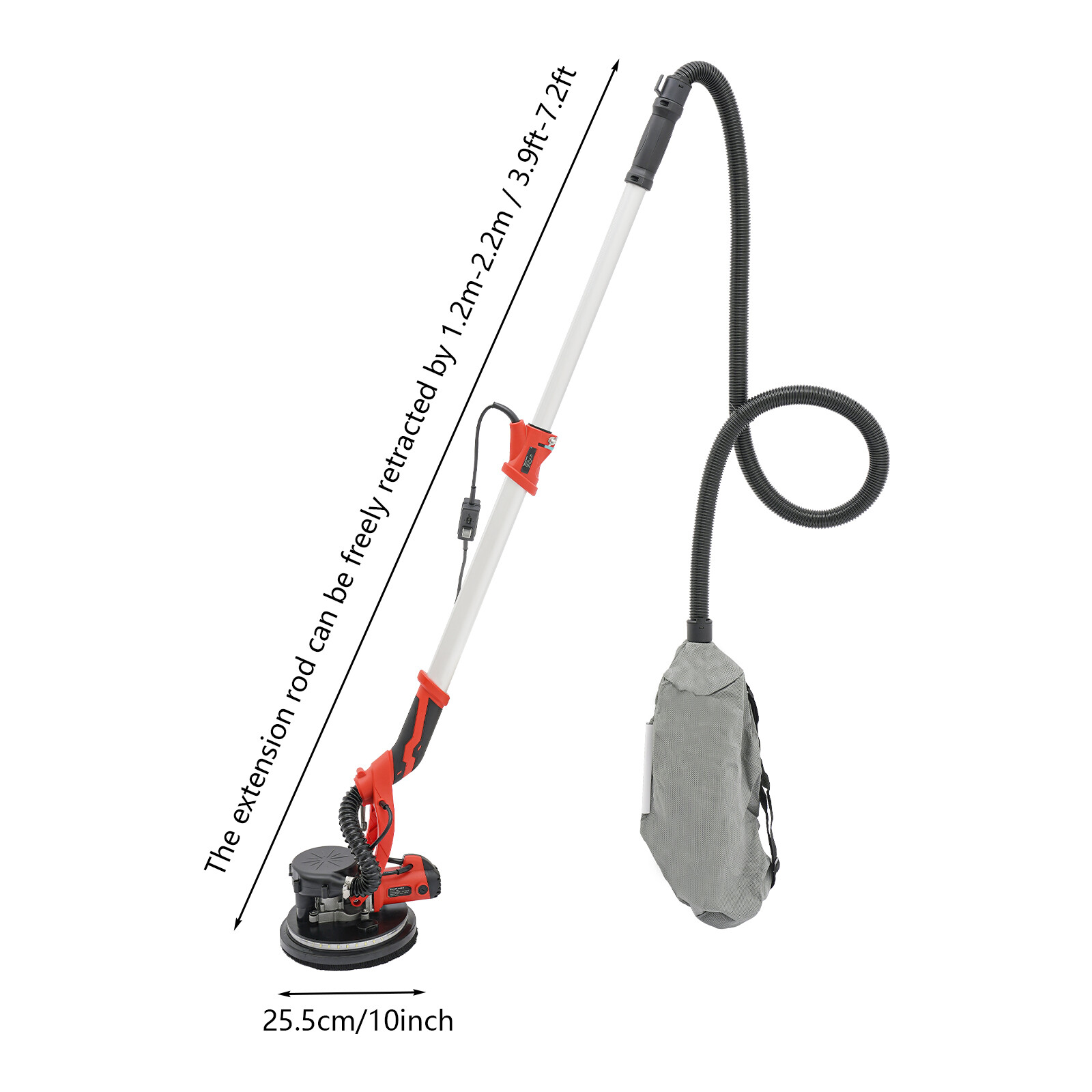 Drywall Sander 750W 6 Variable Speed Sander Electric Ceiling Wall Sander Red