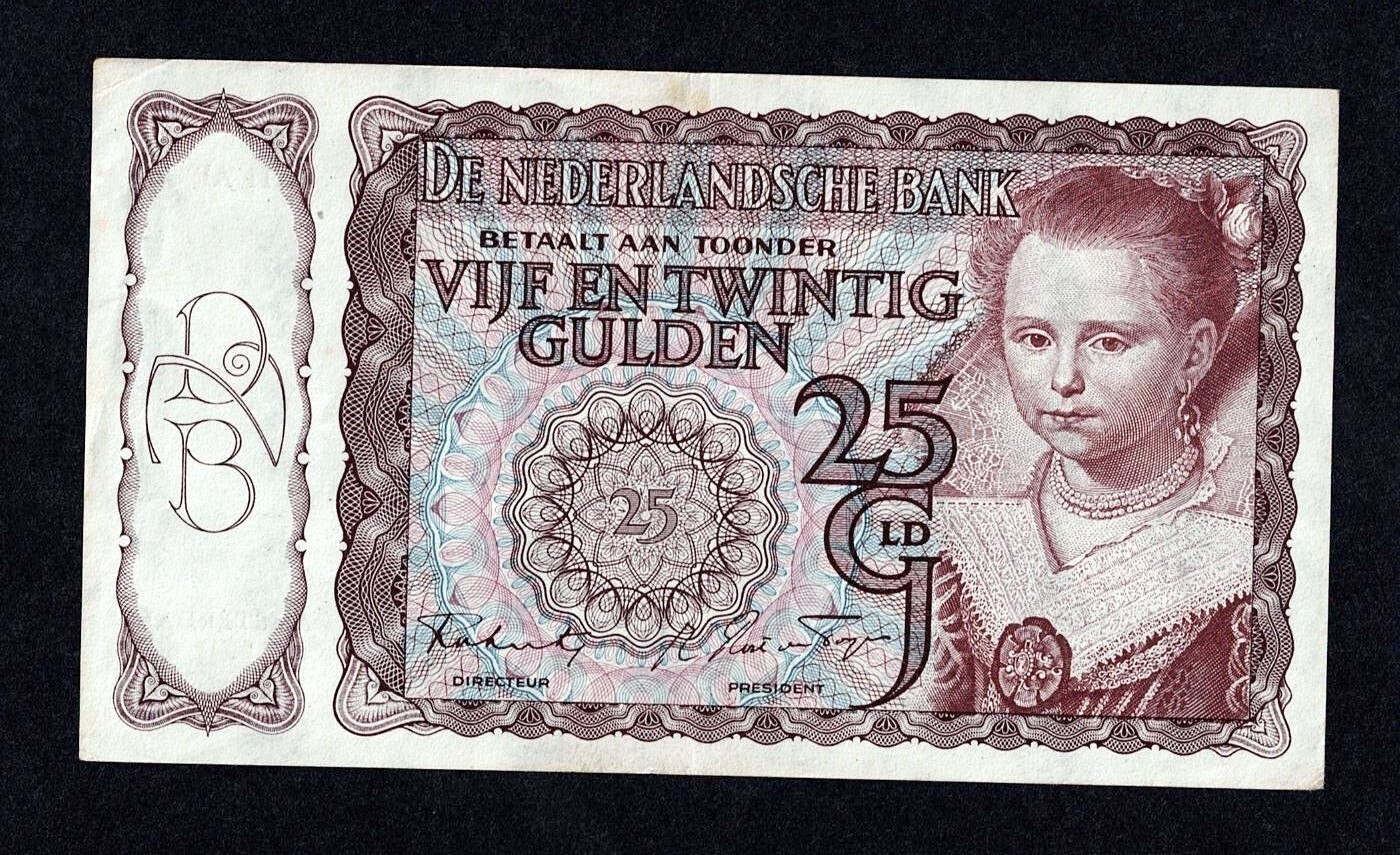 NETHERLANDS 25 GULDEN 1944 HET PRINSESJE II, P-60 VF/XF