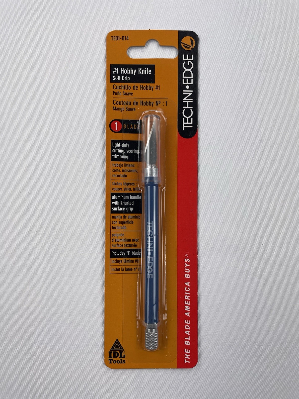 Techno Edge # 1 Hobby Knife Soft Grip Light Duty/Trimming/Scoring Cut Blade, New