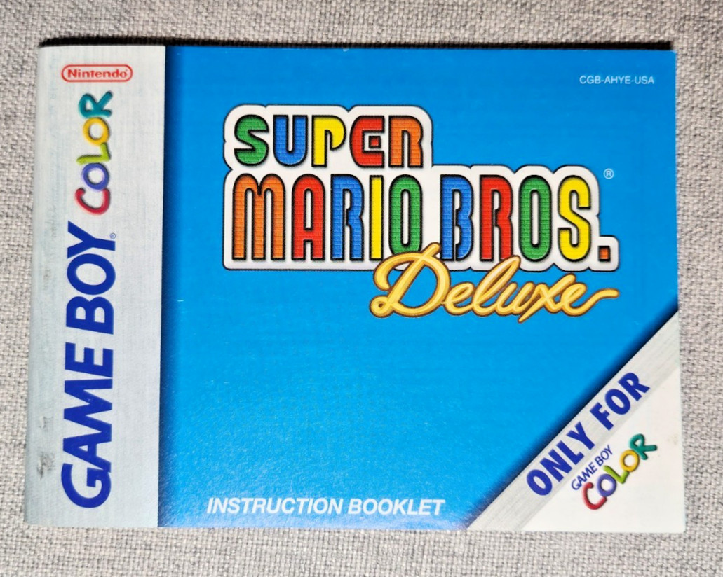 Super Mario Bros Deluxe Instruction Booklet - Manual Only - GameBoy Color