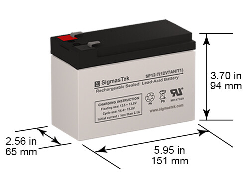 12V 7AH Sealed Lead Acid SigmasTek Battery