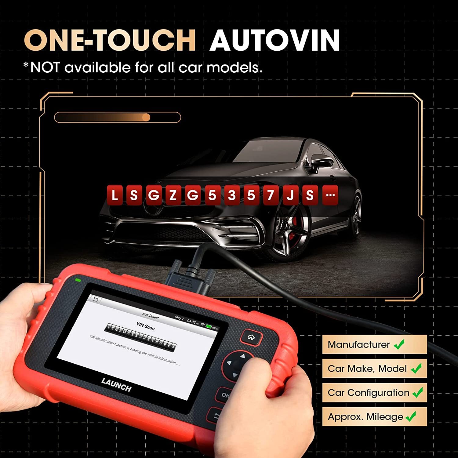 Launch CRP129X Car Diagnostic Tool Auto OBD Scanner Code Reader TPMS SRS SAS EPB