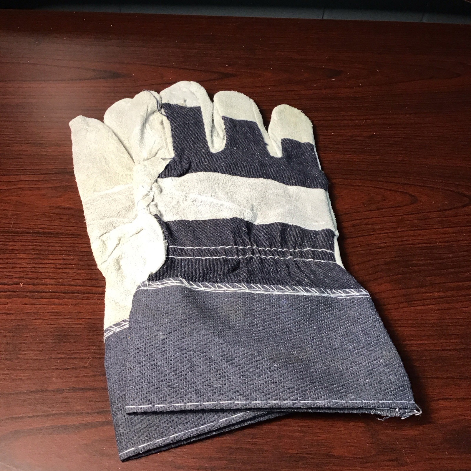 Two Tone Leather Safety Gloves Size-XL