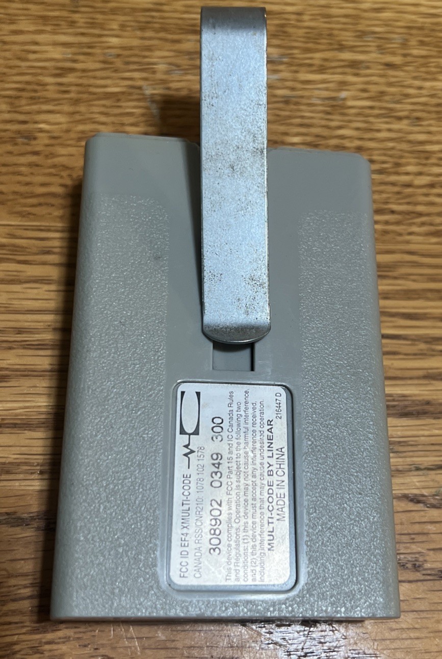 3089 Multi-Code 308902 OEM Linear 300mhz 1 Button Remote