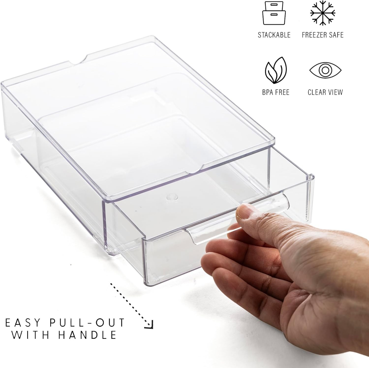 | Clear Stackable Storage Drawers Small - 3 Pack | Clear Storage Drawers with