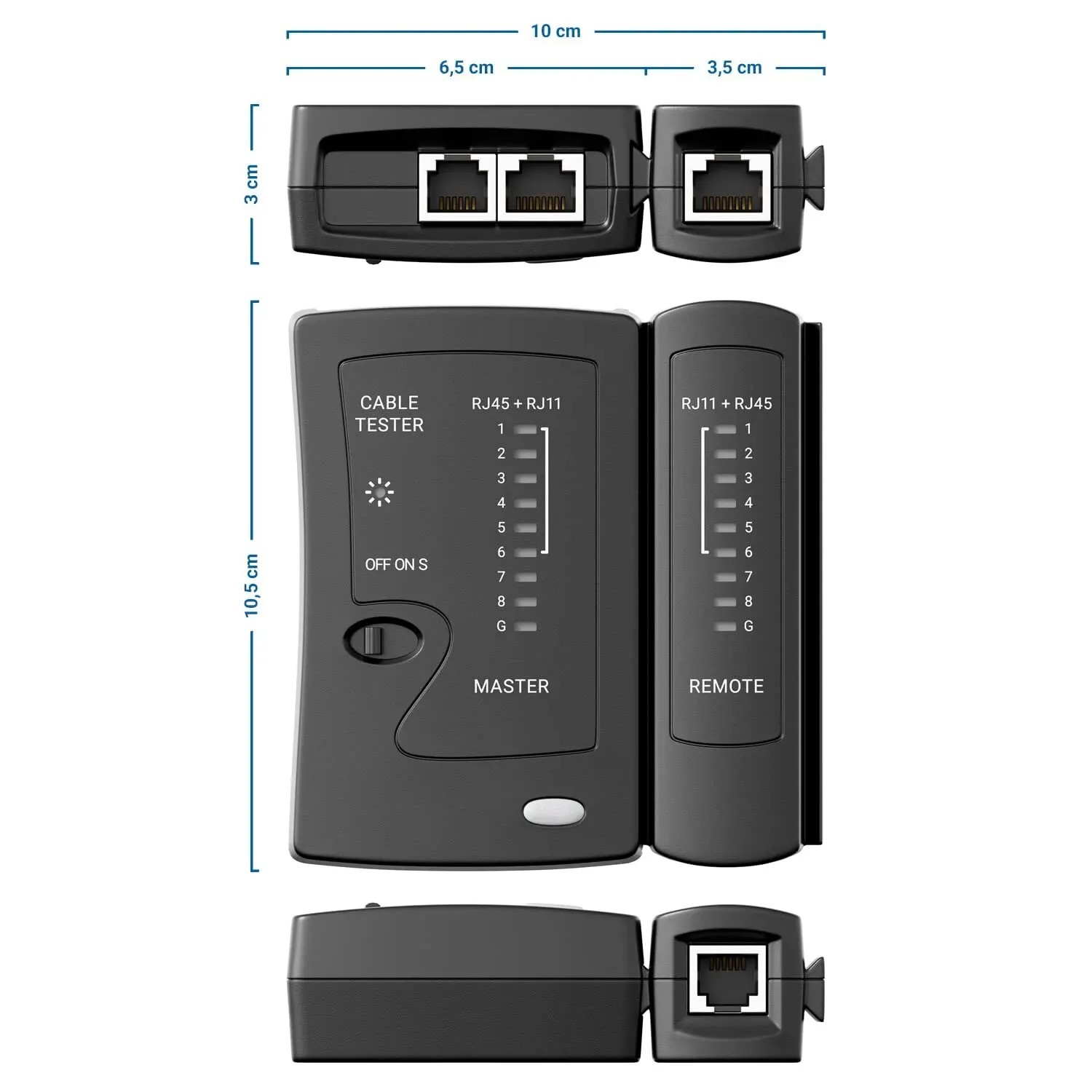 ZoeRax Network Ethernet Cable Tester LAN RJ45 Cat5 Cat6 Cat7 UTP RJ11 RJ12