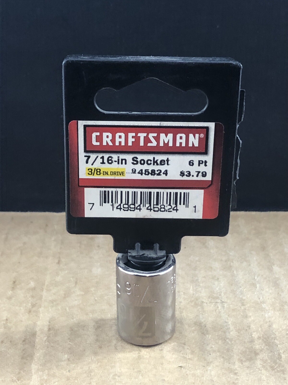Craftsman 7/16” Socket, 6 Pt., 3/8” Drive, #45824 COMBINED SHIP $1 PER MULT