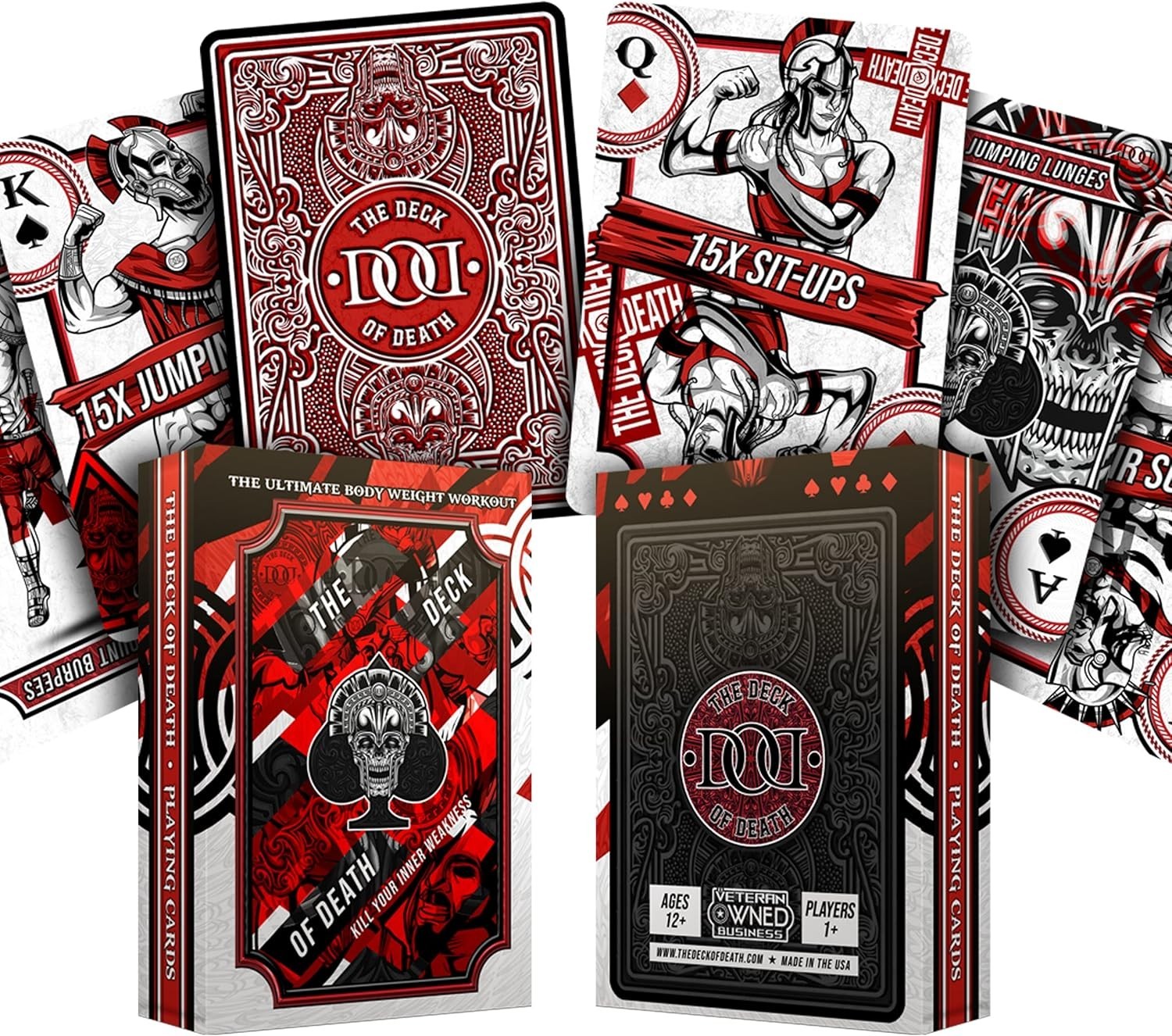 Deck of Death Fitness Cards Full Body Workout Game- Home, Gym, Travel