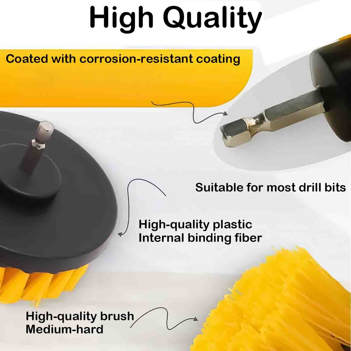 3 Pack Drill Power Scrubber Cleaning Brush, All Purpose Drill Scrub Brushes Kit