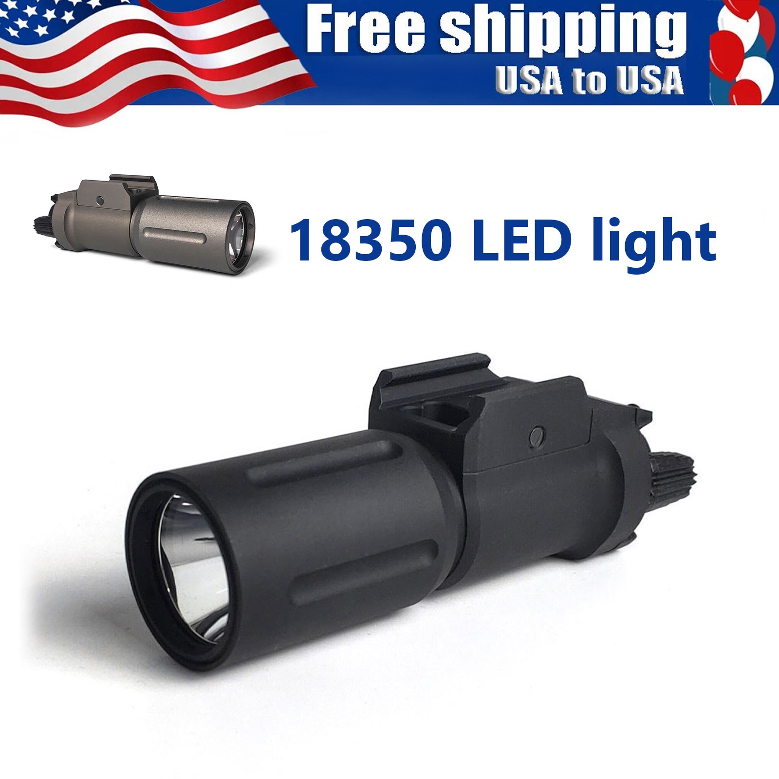1000lm Hungting Flashlight LED Weaponlight for Pistol Fit 20mm Picatinny Rail US