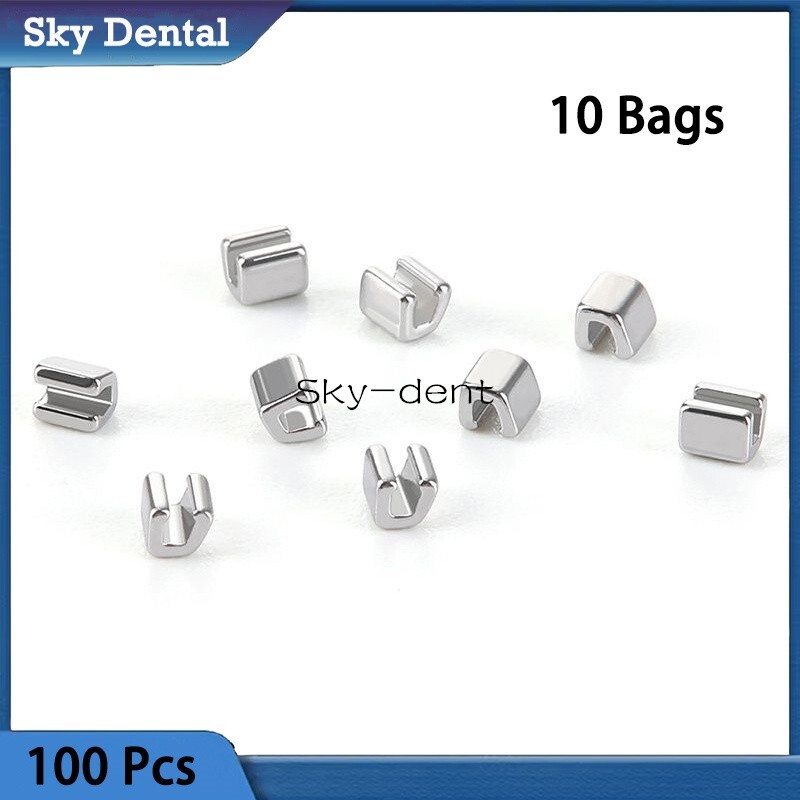 100Pcs/10 Bags Dental Orthodontic Crimpable Hook Split Sliding Stops General