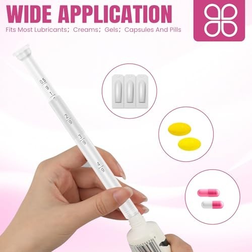 60 Pack Disposable Vaginal Applicators for Creams, Gels & Suppositories, Soft Ti