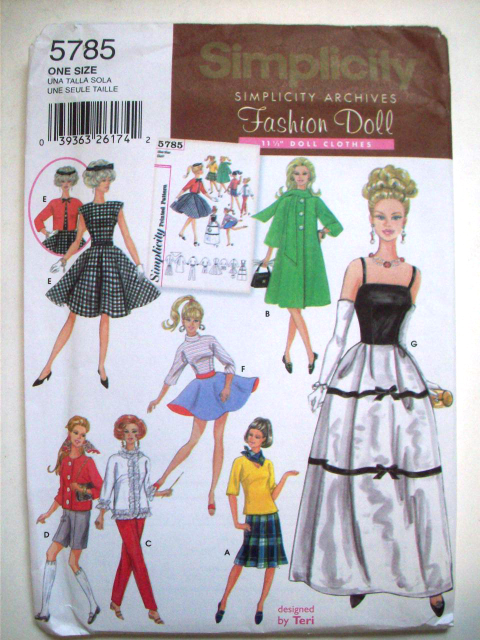 FASHION DOLL archives pattern 5785 evening  dress sportwear uncut