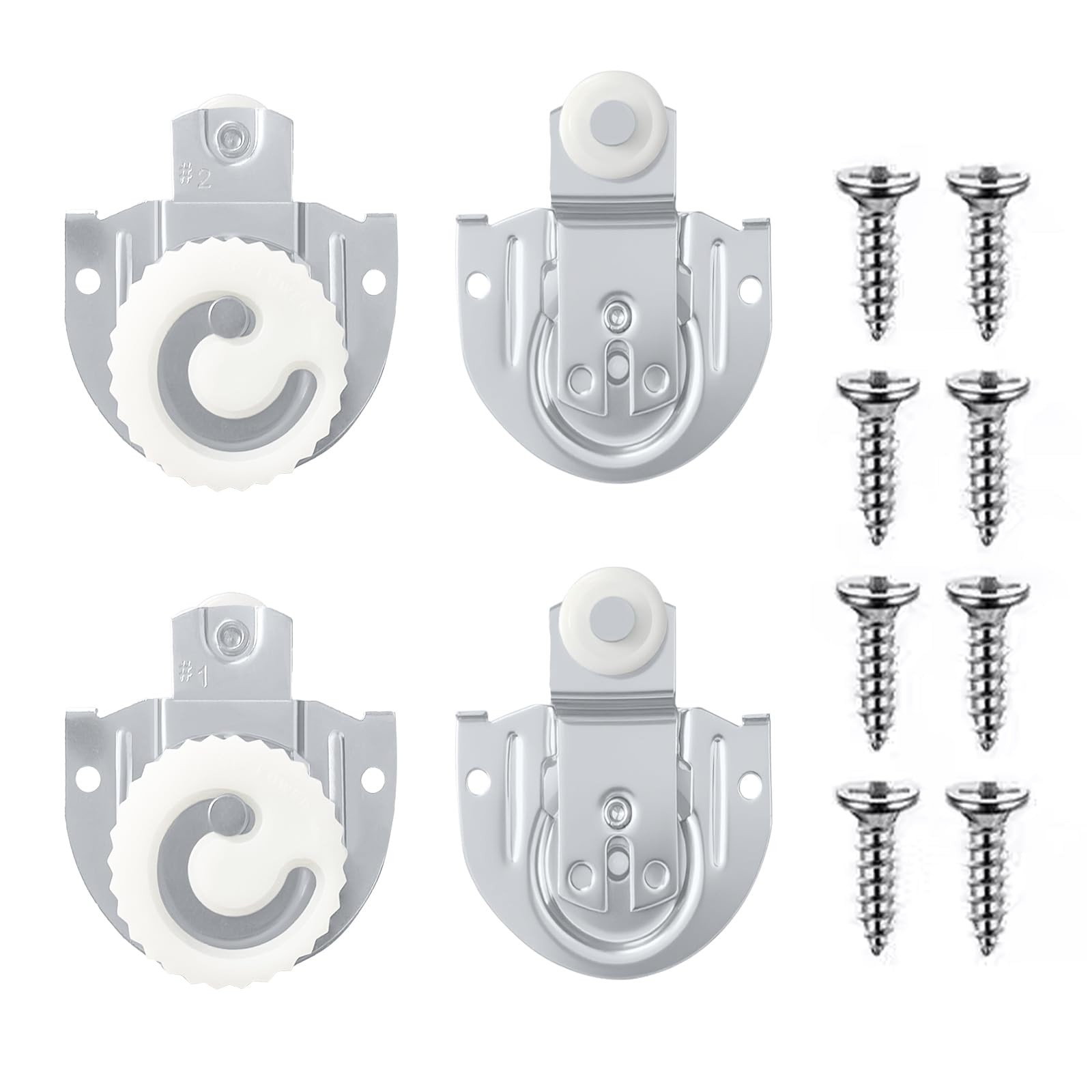 Sissatthai 4Pcs Sliding Closet Door Hardware Rollers, Silver