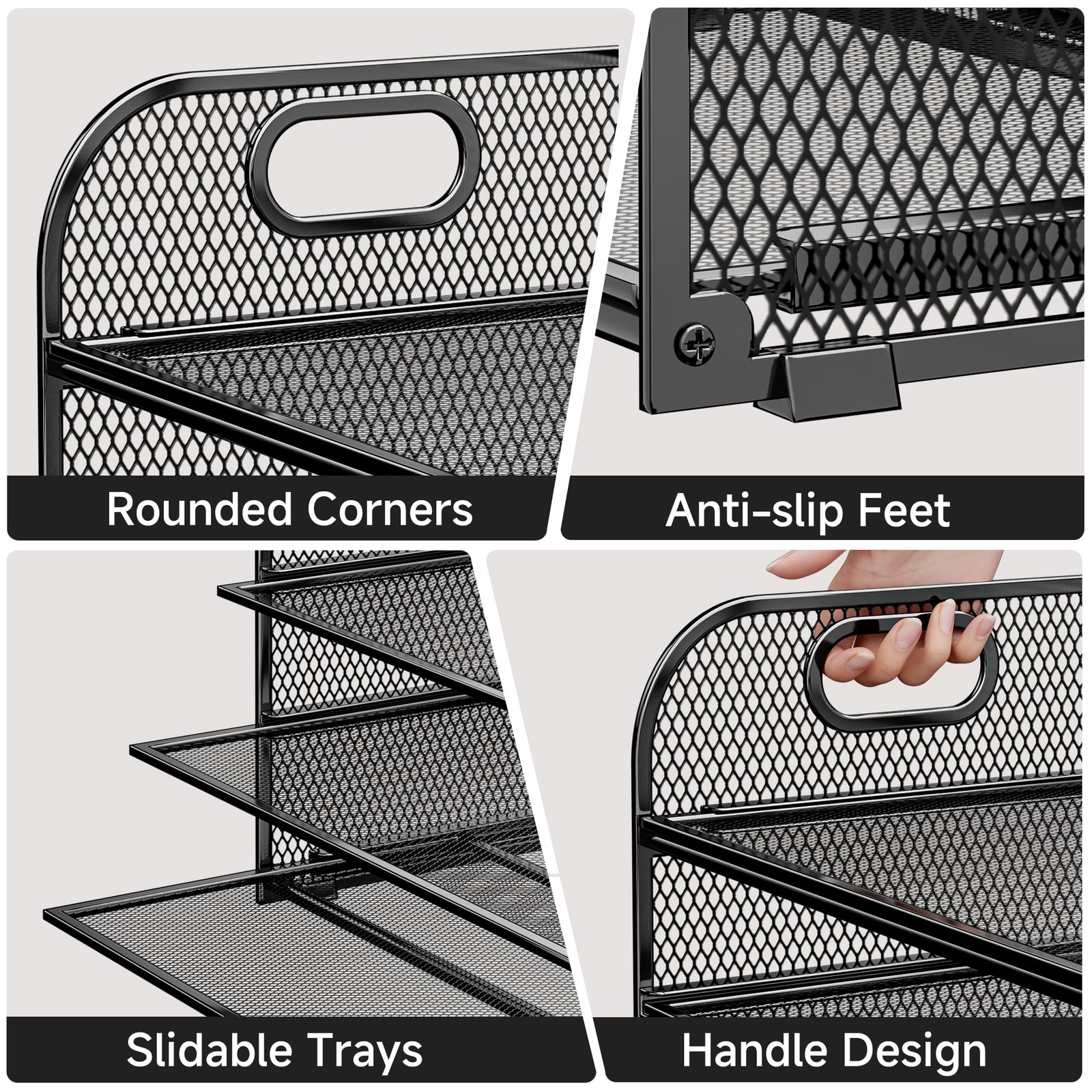 Paper Organizer for Desk Accessories & workspace 5 Tier Organizers with Handle