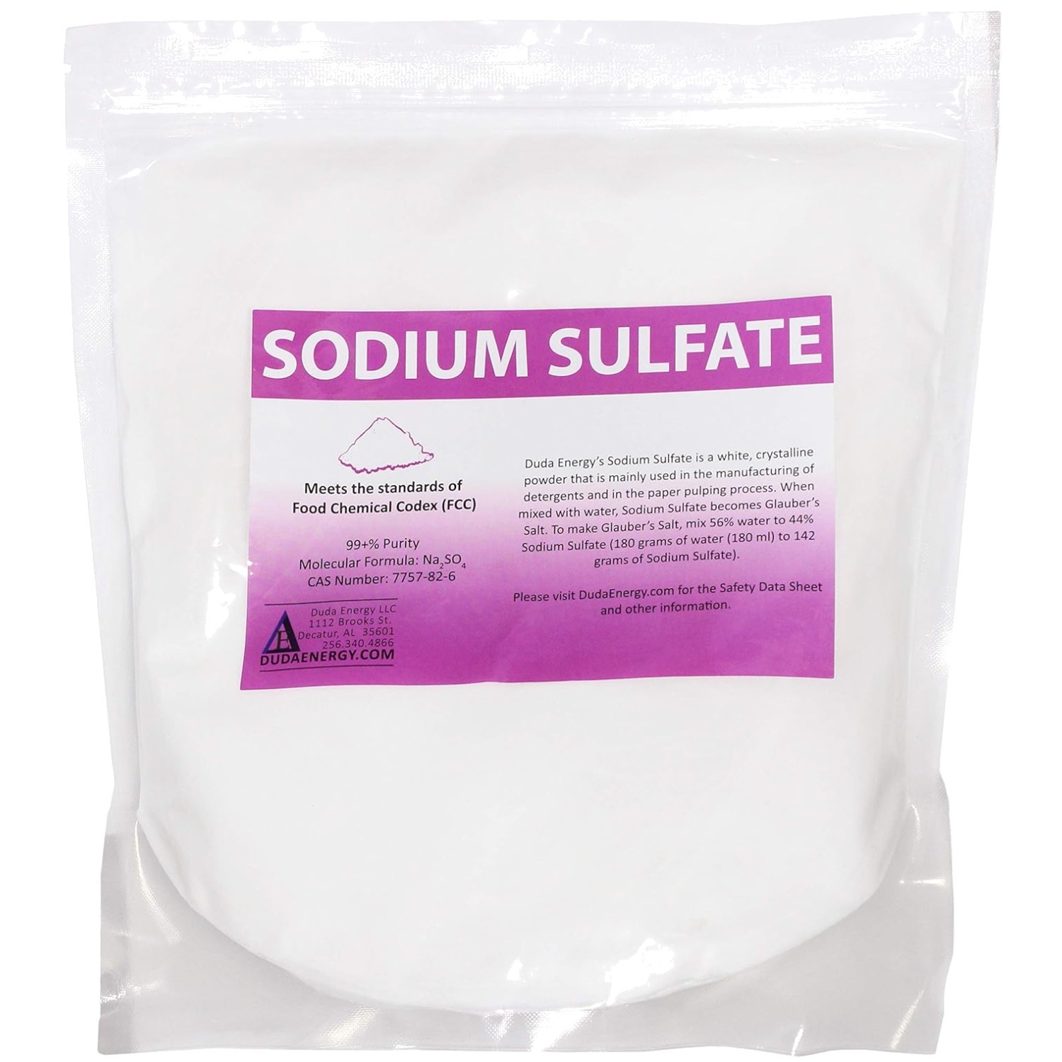 10 lb Bag of Food Grade Sodium Sulfate Granules - 99% Purity Crystals Anhydrous