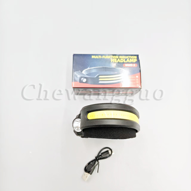 COB LED Headlamp USB Rechargeable Headlight Head Band Torch Work Light NEW