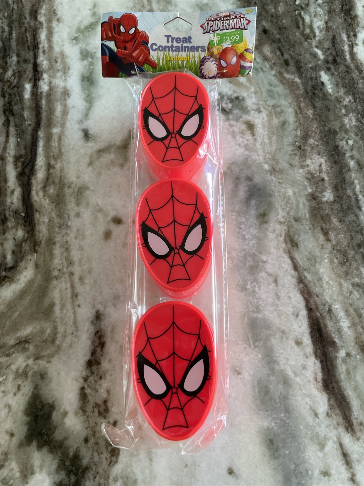 Marvel Ultimate Spider-Man Treat Container 3 Count, New In Original Package