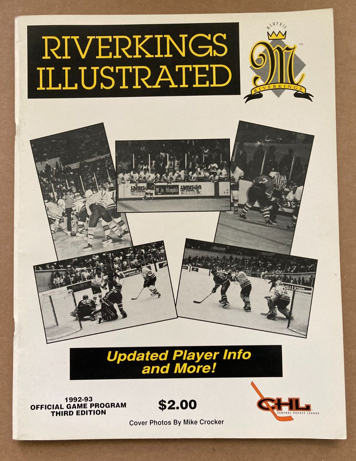 Memphis RiverKings Illustrated 1992-93 Program, 3rd Edition, Vintage, Rare