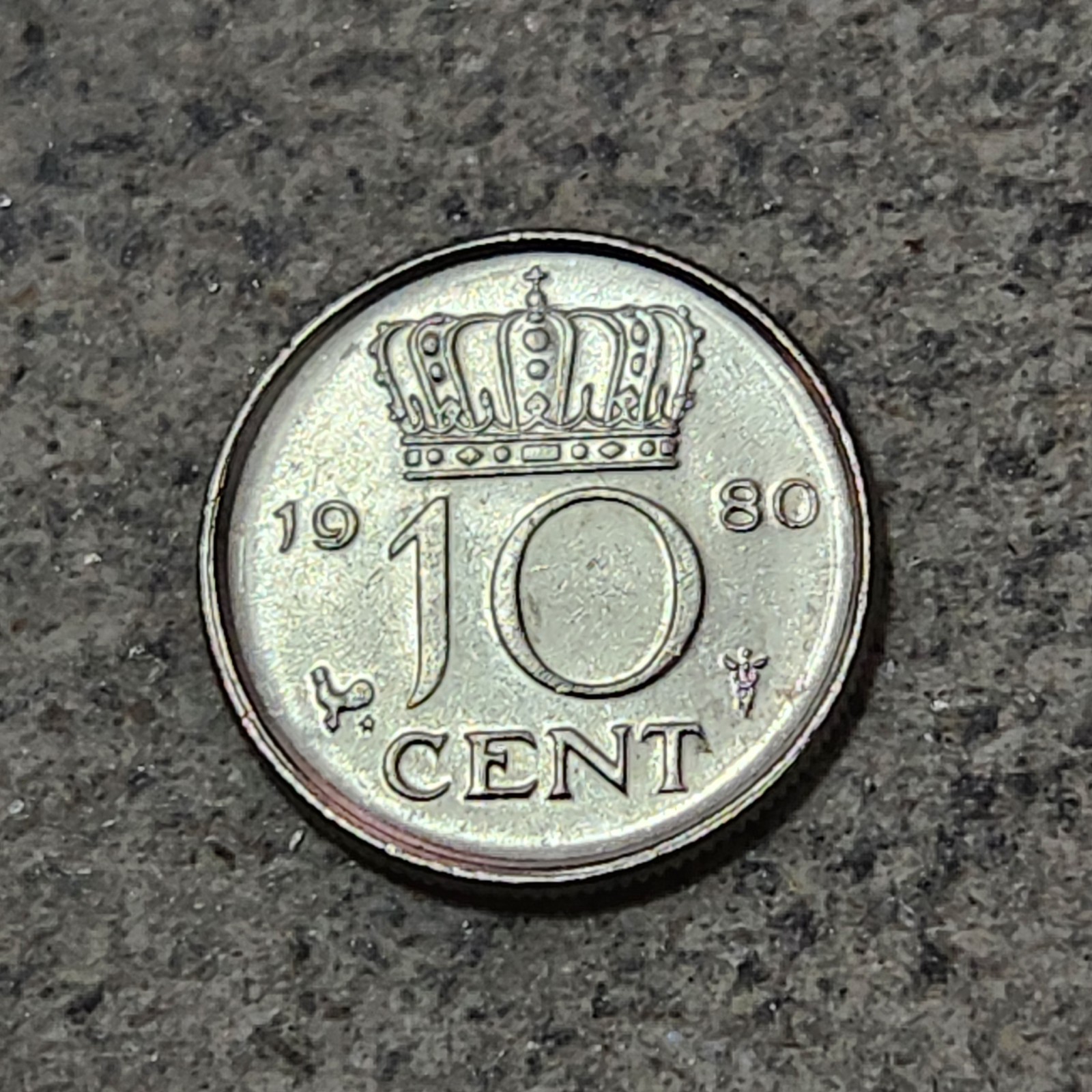 NETHERLANDS 🇳🇱 TEN (10) CENTS COIN 1980 (QUEEN JULIANA)