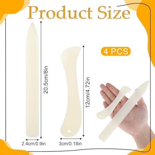 4 Pcs Bone Folder Paper Creaser Set, Folding Scoring Burnishing Crafting Scoring
