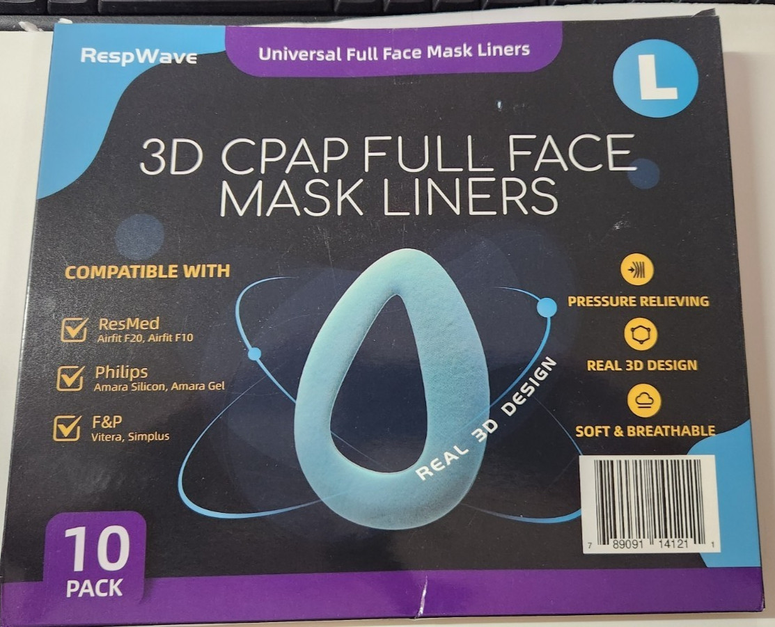 10-CPAP Mask Liners, LARGE, Fits AirFit F20 F10 Simplus Vitera Read Details