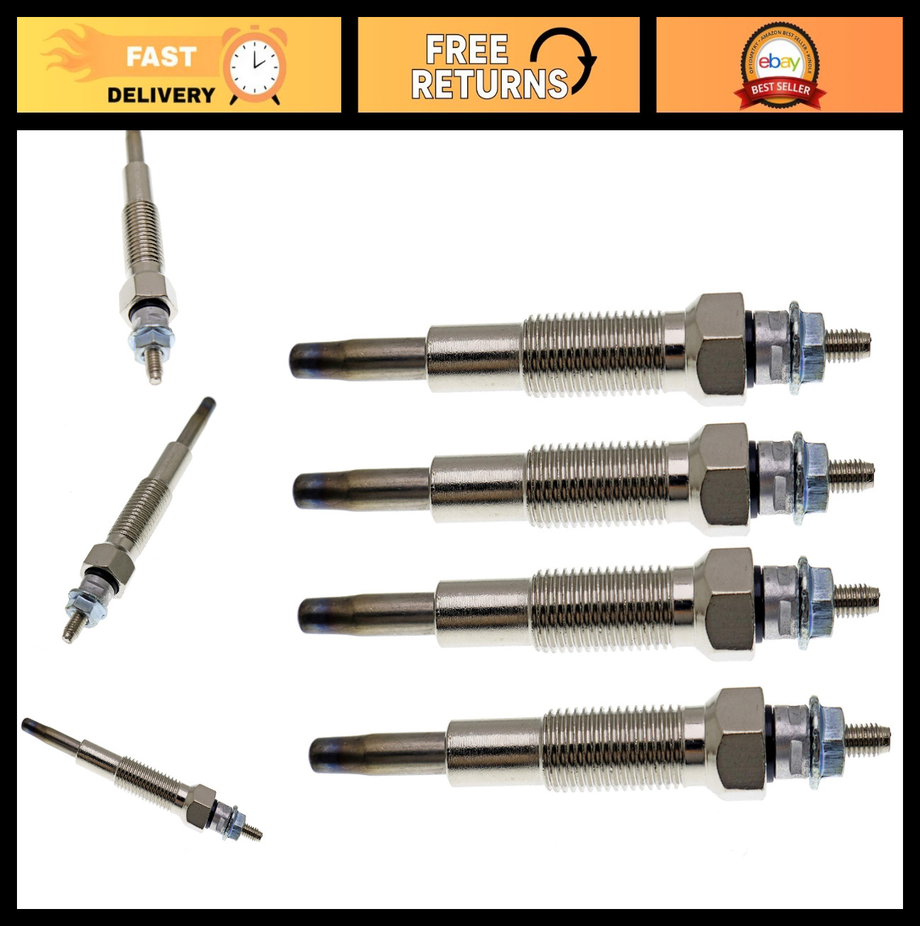 4PCS Glow Plugs for Caterpillar C1.1 C1.5 C2.2 247B 257B 216B 226B 232B 242B 302