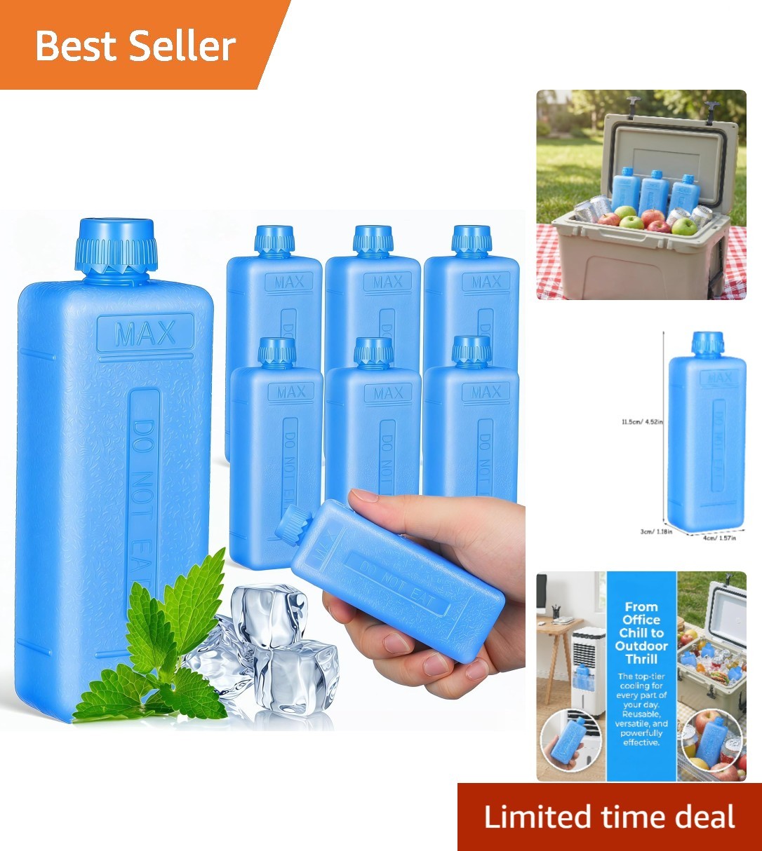 Ice Packs for Swamp Cooler 8PCS Ice Blocks for Portable Air Conditioner Fan R...
