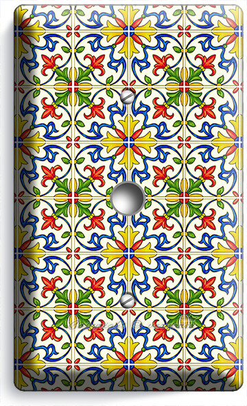 TUSCAN COUNTRY KITCHEN TILE LOOK LIGHT DIMMER CABLE PLATE FOLK ART ROOM HD DECOR