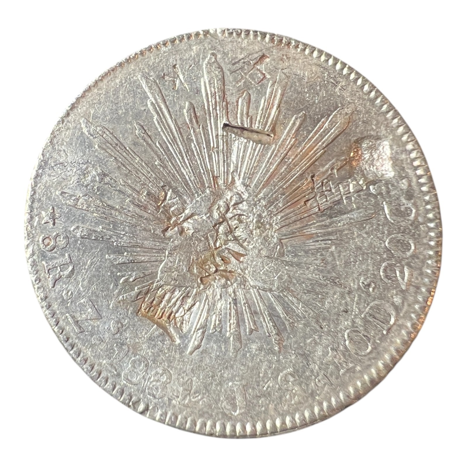 Mexico: 1881 Zs-JS 8 Reales Lustrous Chop Marks B27