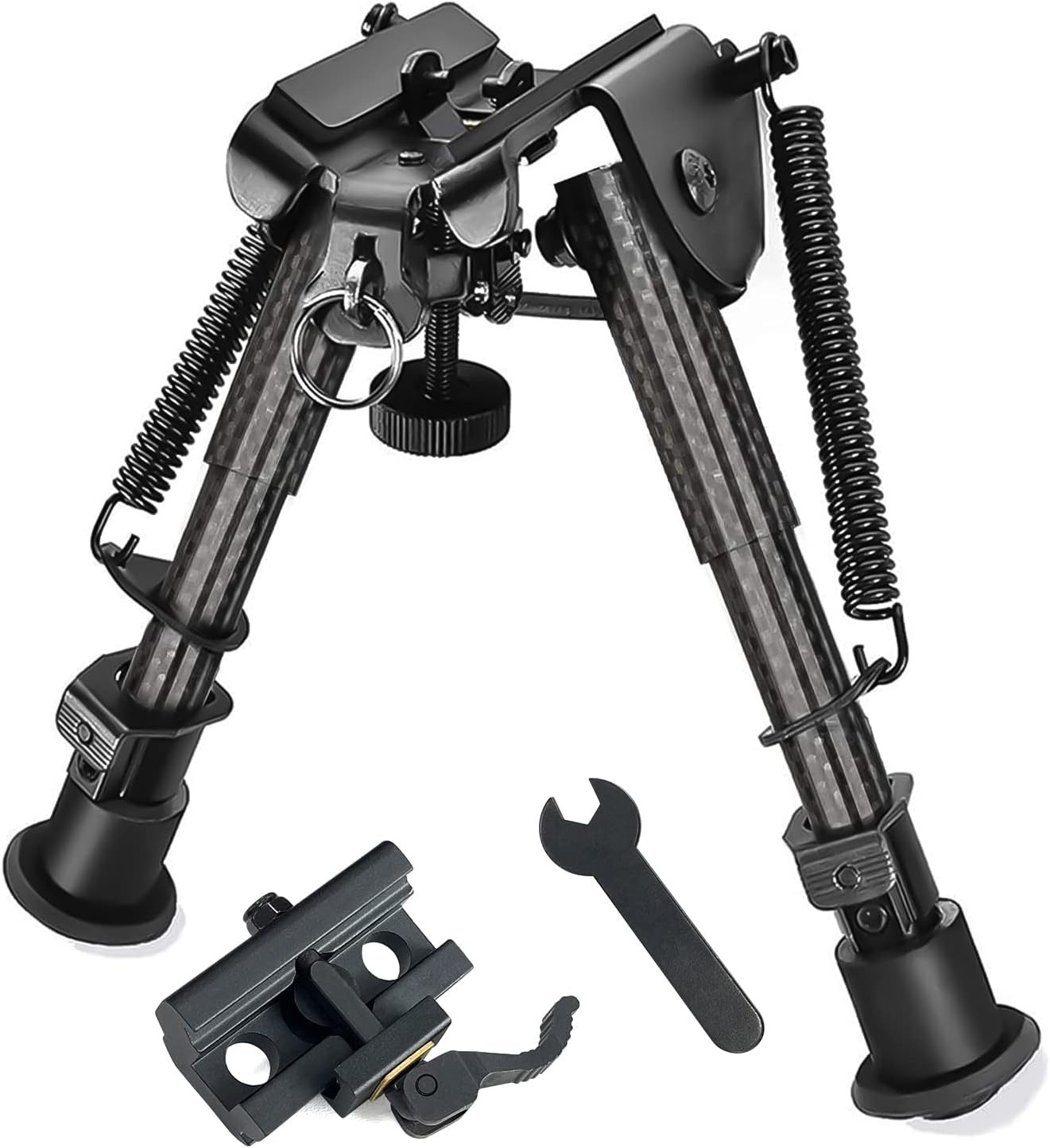 6-9 Inches Bipod with Adapter Quick Detach QD Bipod for Rifle Shooting Accessory