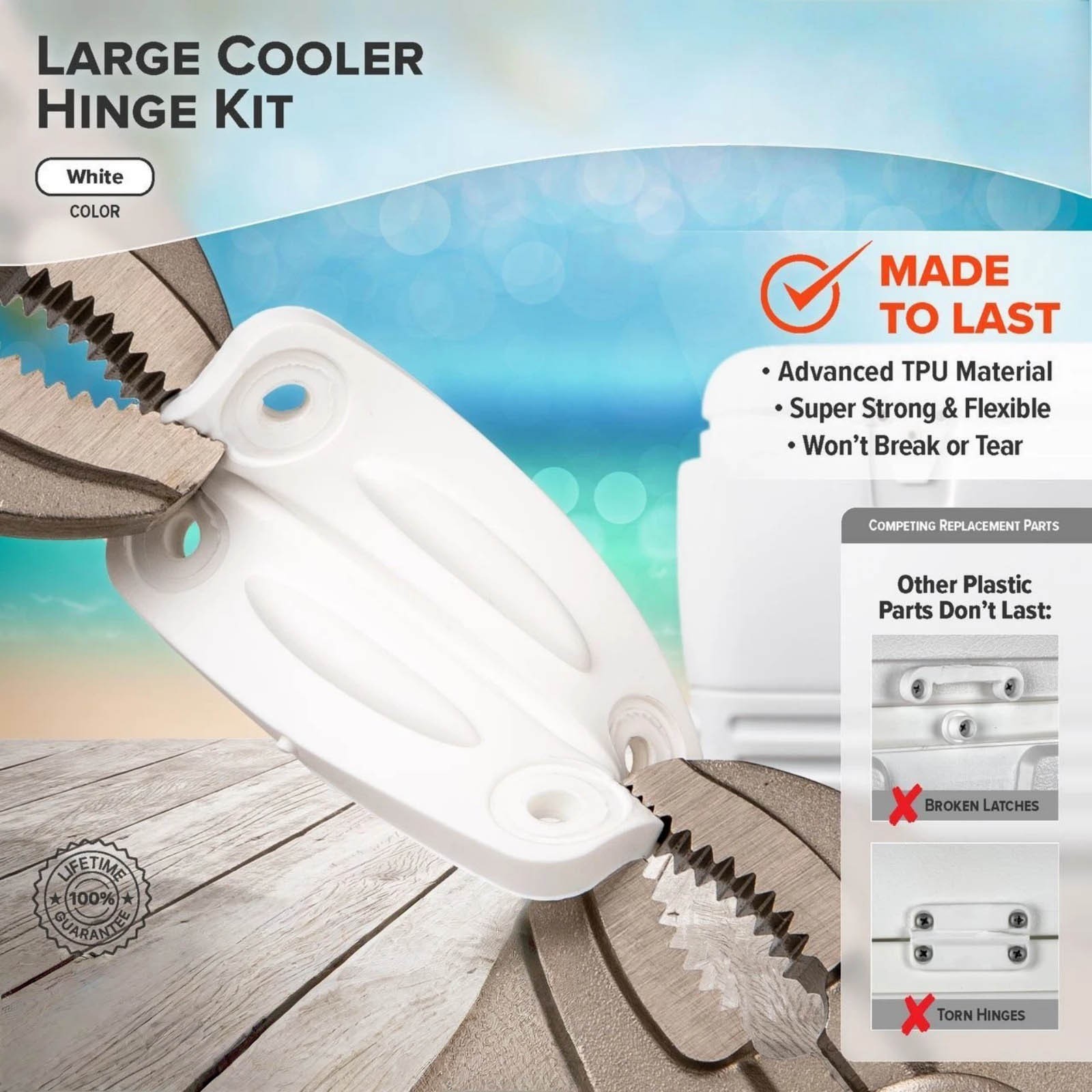 Replacement Hinges and Latches Kit for Igloo Coolers 25-165 Quart Models