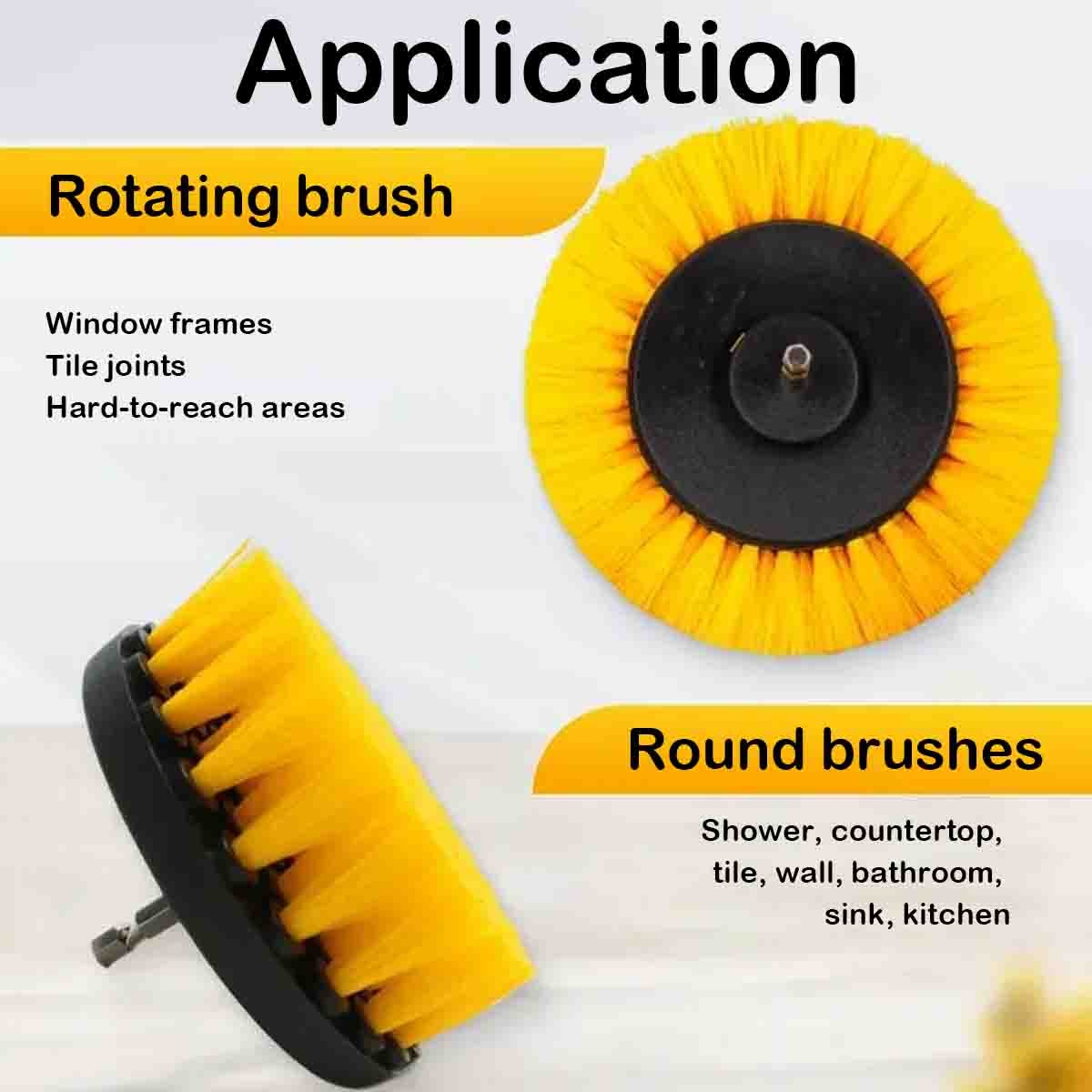 3 Pack Drill Power Scrubber Cleaning Brush, All Purpose Drill Scrub Brushes Kit