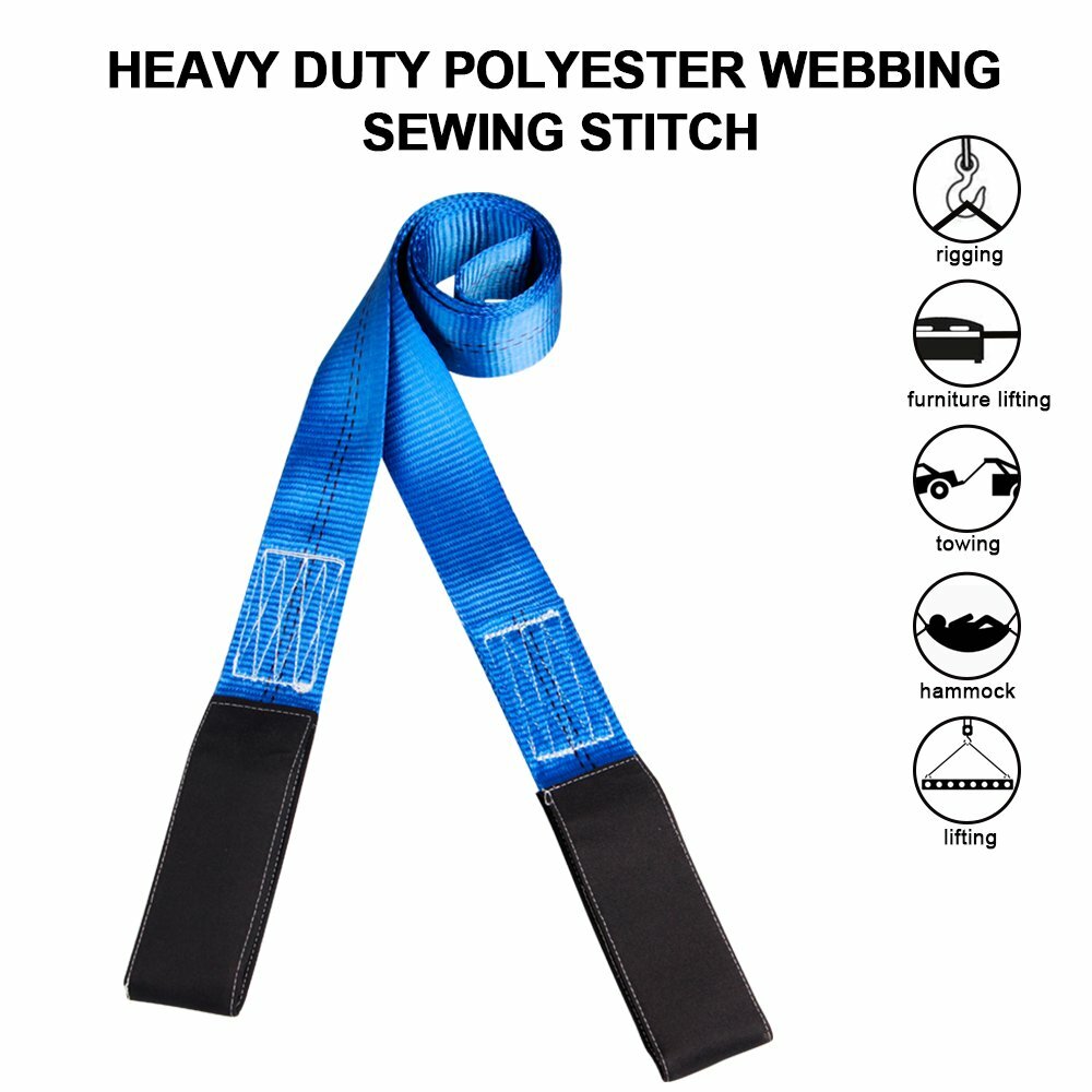 2x Heavy Duty 6' x 2" Nylon Flat Lifting Sling Strap Eye & Eye Polyester Webbing
