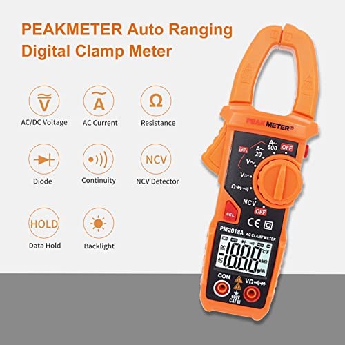 Digital Clamp Meter Auto-Ranging Multimeter Amp Voltage Tester Measure AC