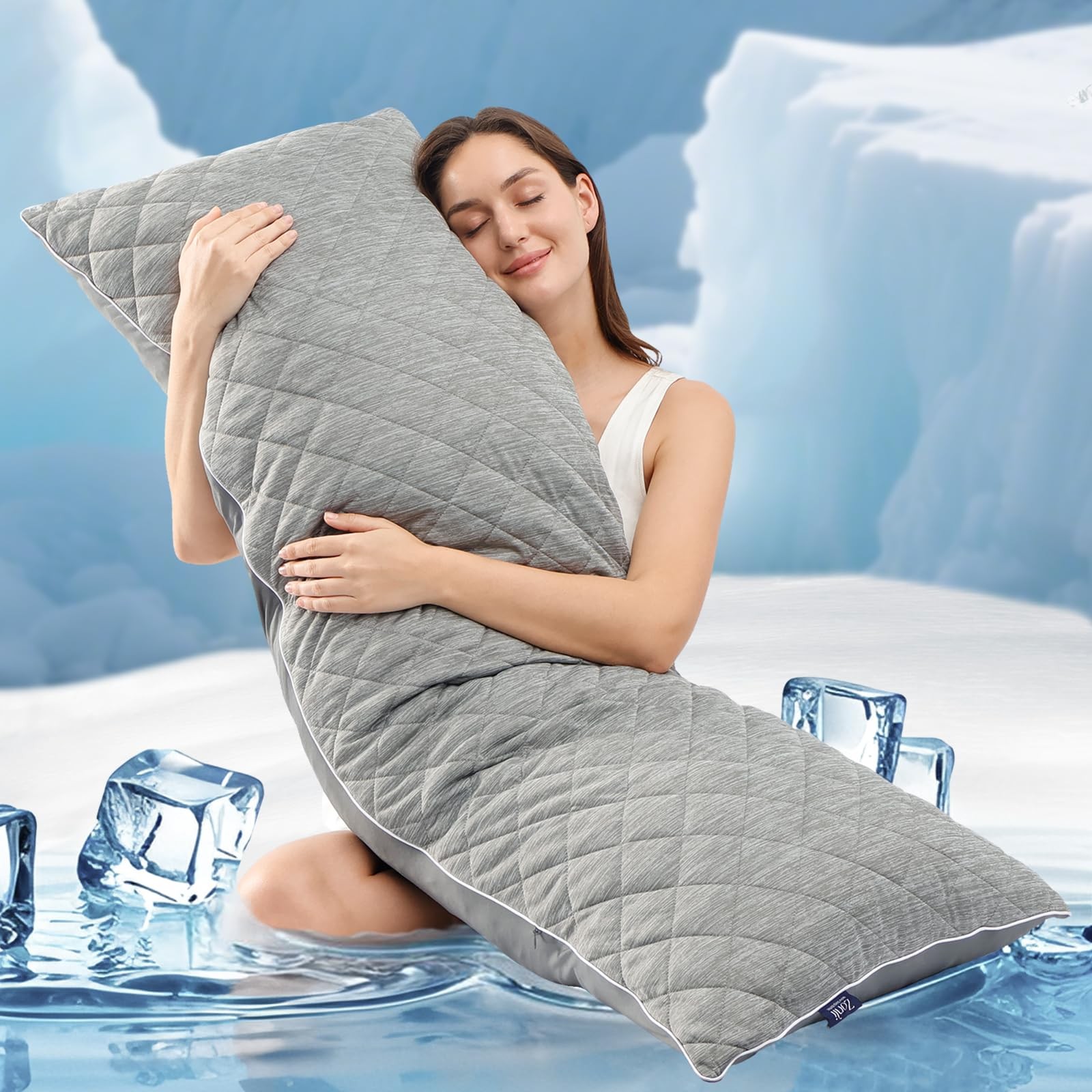 Adjustable Body Pillow, Ergonomic Design For Back Pain, White