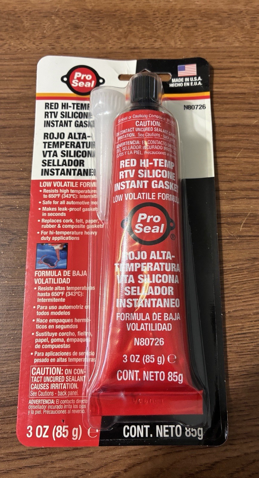 pro seal red hi-temp rtv silicone @ 3 oz tube @ 2 Tube pack deal