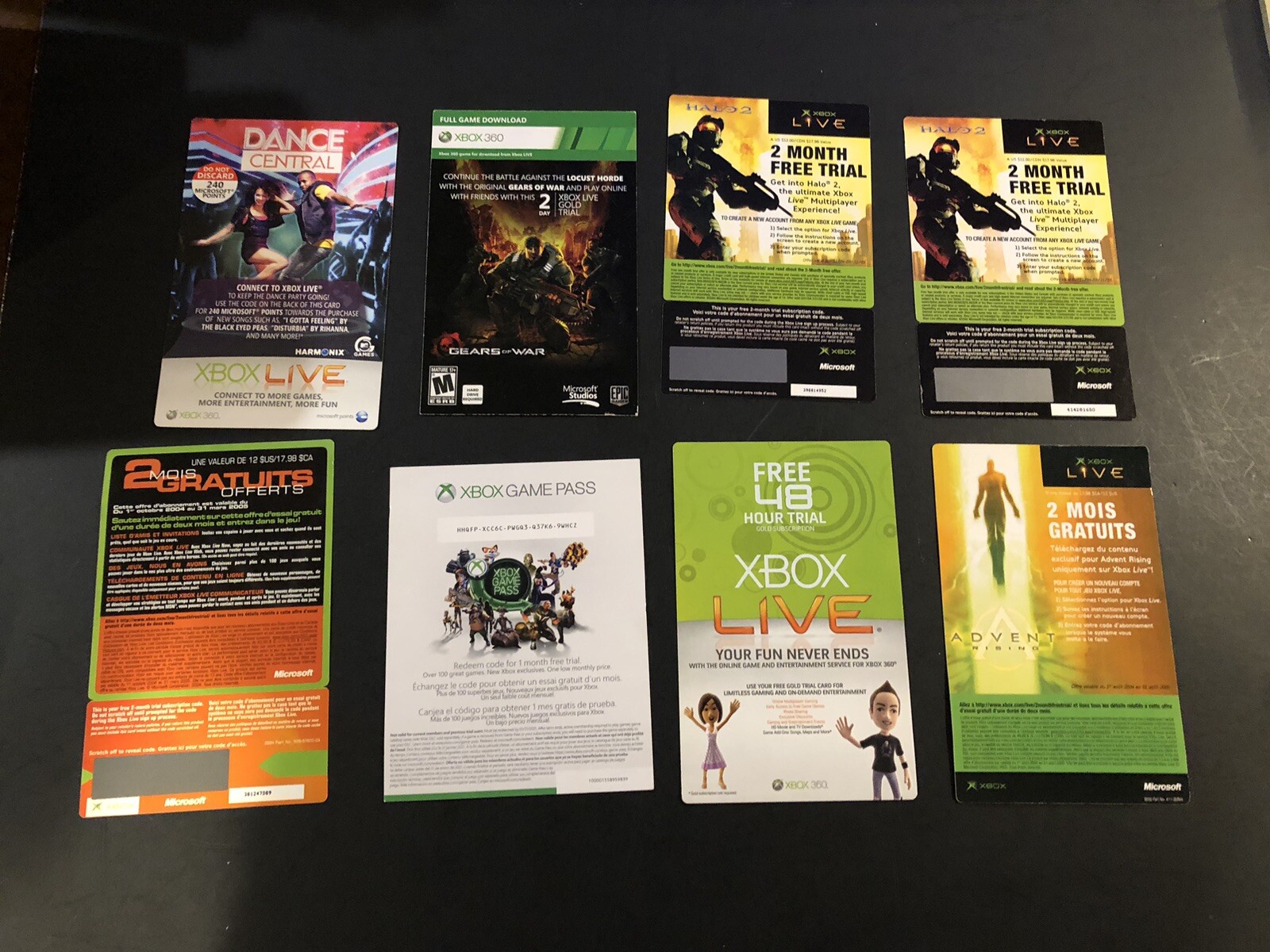 Lot of 8 Xbox Live Trial Items Halo Gears Of War