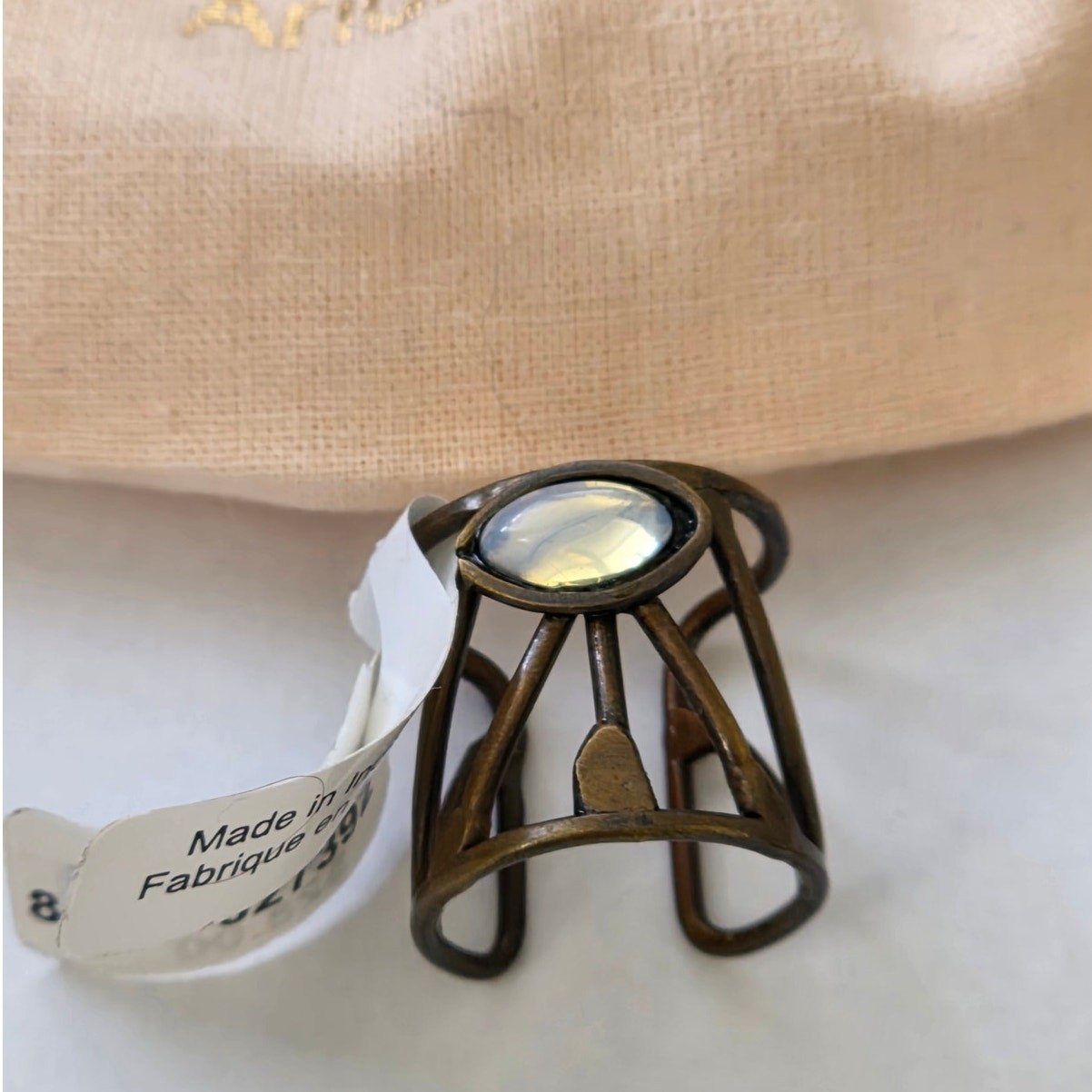 Free People Ariana Ost Caged Cuff Ring Statement Eye Stone