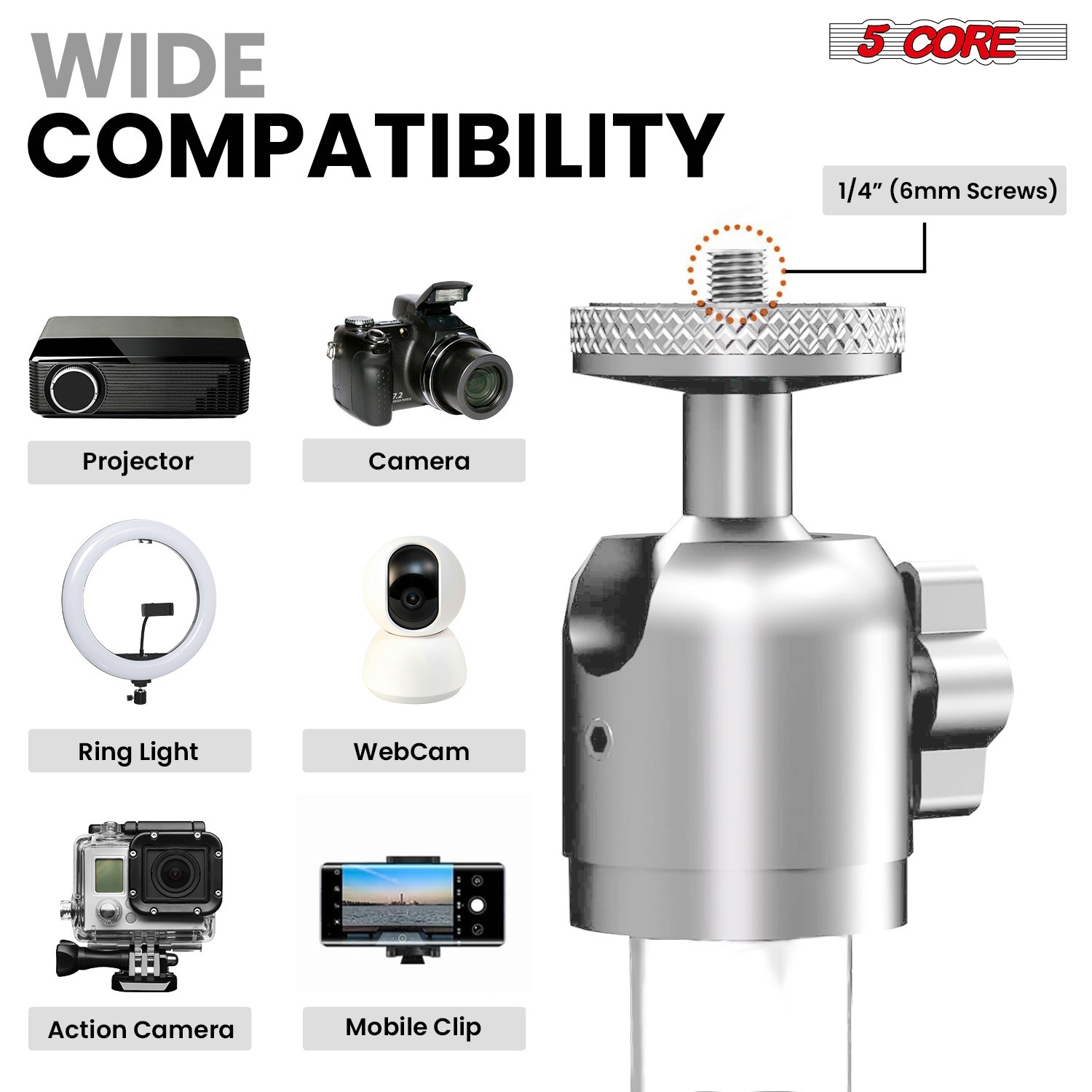 5 Core Projector Stand Floor Adjustable Heavy Base Universal Projectors Support